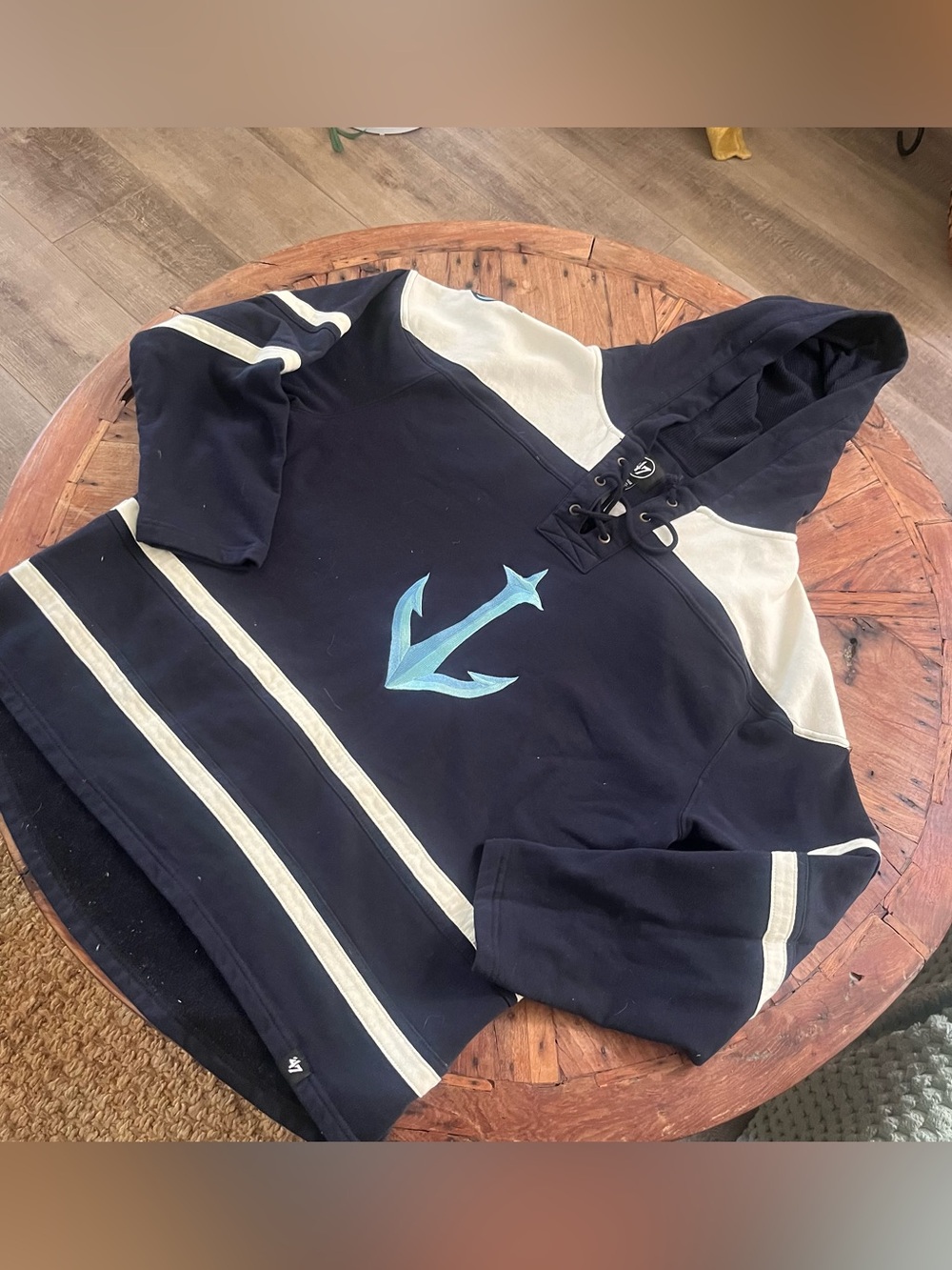 NHL SEATTLE ‘47 Lacer Hoodie NWOT men’s 2XL Cotton poly Pullover Navy $145